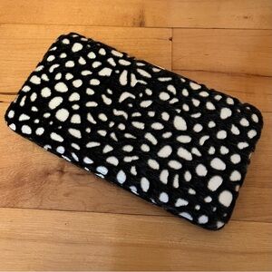 B&W Faux Fur Wallet/Clutch/Card Holder